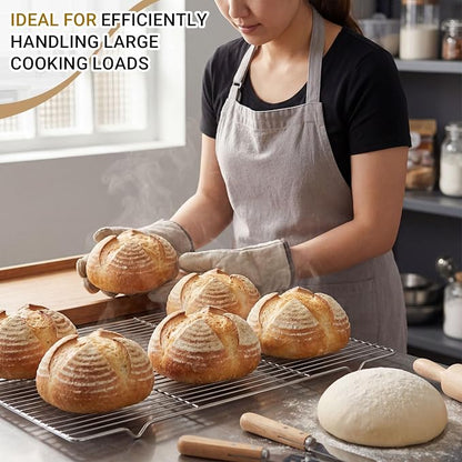 Lounsweer 2 Pcs Cooling Racks, 21L X 13W X 1H Stainless Steel Wire Rack - Image 5