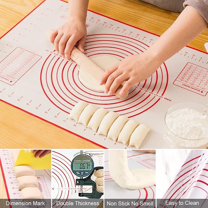 Pastry Cutter, Biscuit Cutter, Dough Scraper, Silicone Baking Mats, Stainless - Image 4