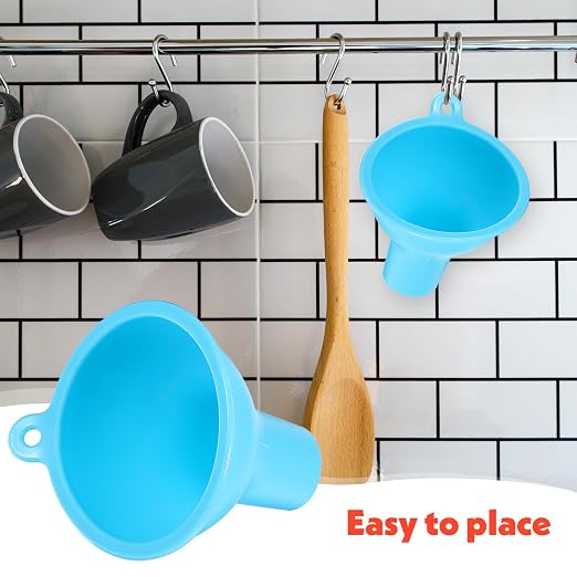 4 Pcs Funnels for Kitchen Use Filling Bottles Silicone Funnel Wide Mouth Funnel - Image 5