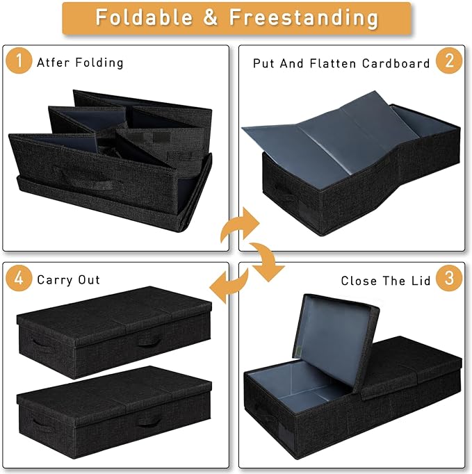 punemi Under Bed Storage Containers, Large Sturdy Under Bed Clothes Drawer - Image 4