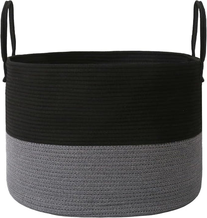 Woven Blanket Basket, 65L Large Rope Storage Bin by JMvicyroam