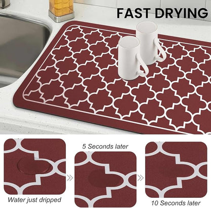 WISELIFE Dish Drying Mat Super Absorbent Drying Mat Large Dish Drying Mats - Image 4