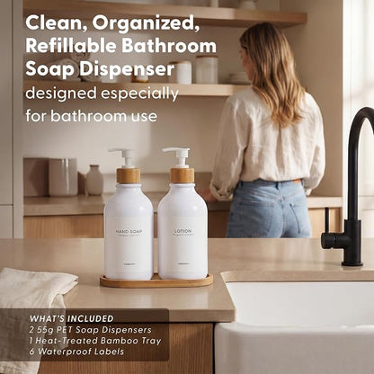 MaisoNovo Soap Dispenser Bathroom Set of 2-16.9 oz Bathroom Soap Dispenser Set - Image 2
