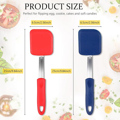 Silicone Cookie Spatula Turner 2 Pack Mini Brownie Spatula Flexible Kitchen - Image 2