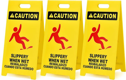 MATTHEW CLEANING 25'' Industrial Wet Floor Sign 3 Pack 2-Sided Durable by MATTHEWCLEANINGPRODUCTS