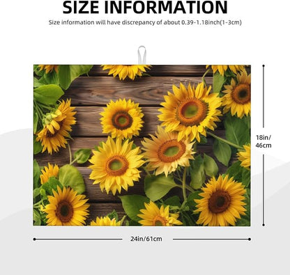 Sunflower Dish Drying Mat for Kitchen Counter Protector and Decoration Super - Image 2
