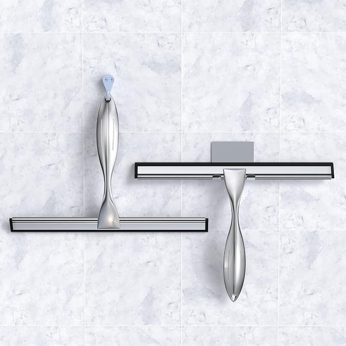 Shower Squeegee for Glass Door 12-Inch Stainless Steel Bathroom Squeegee Window - Image 6