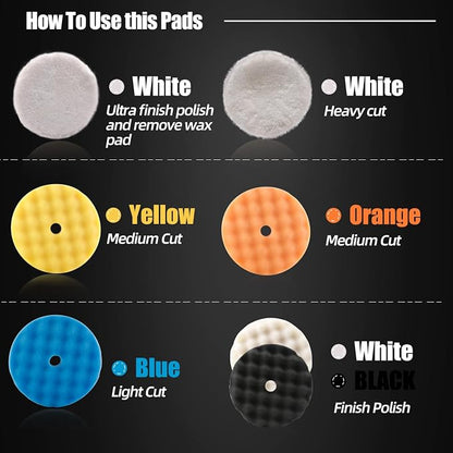 Buffing Polishing Pads, ZFE 7Pcs 5" Waffle Foam Buffing Pads Polishing Pads - Image 2