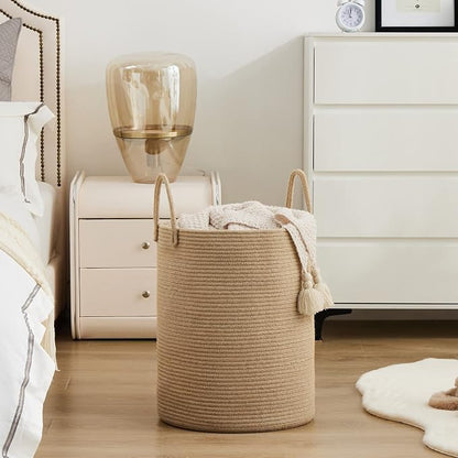 Jute Rope Woven Laundry Hamper Basket by YOUDENOVA, 72L Tall Luandry Basket - Image 5