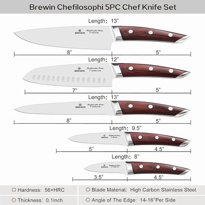 Brewin CHEFILOSOPHI Japanese Chef Knife Set 5 PCS - Image 5