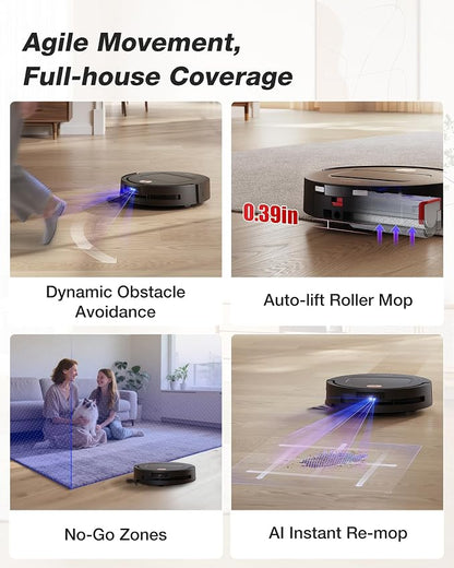Yeedi M14 Plus Robot Vacuum and Mop, 000Pa Suction, OZMO Roller Instant - Image 7
