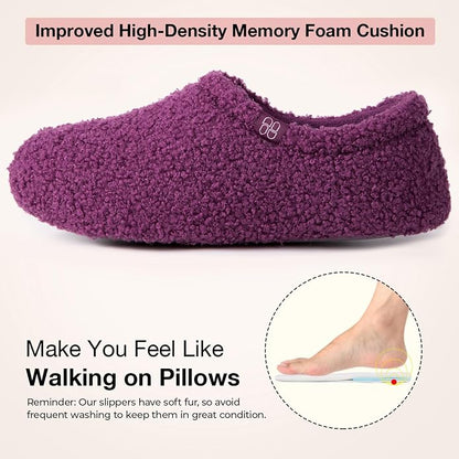 HomeTop Women's Fuzzy Curly Fur Memory Foam Loafer Slippers - Image 4