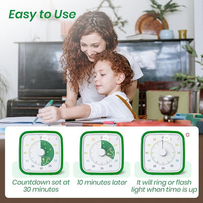 Yunbaoit Visual Timer with Protective Case, Dinosaur Disk 60 Minute Countdown - Image 3