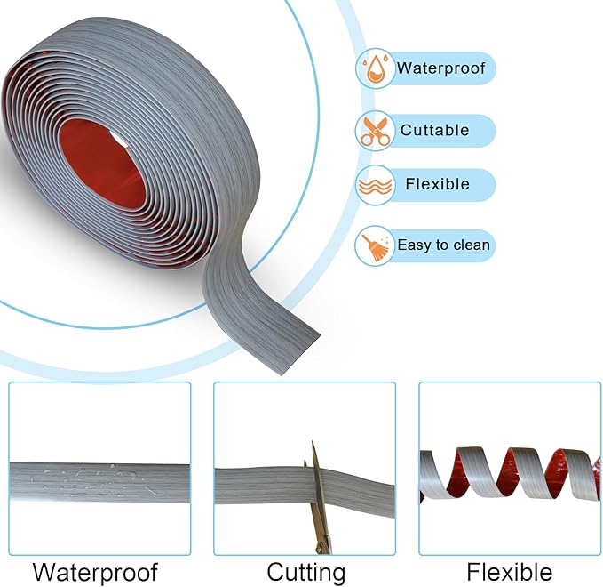 Floor/Door Flat Transition Strip & Self-Adhesive Vinyl Edge Trim - Laminate Gap Covering Joining Strip