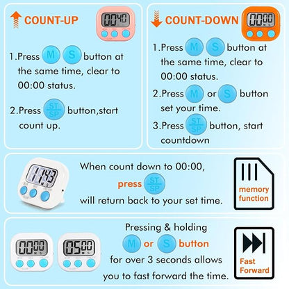 12 Pack Multi-Function Electronic Timer, Learning Management, Suitable - Image 3