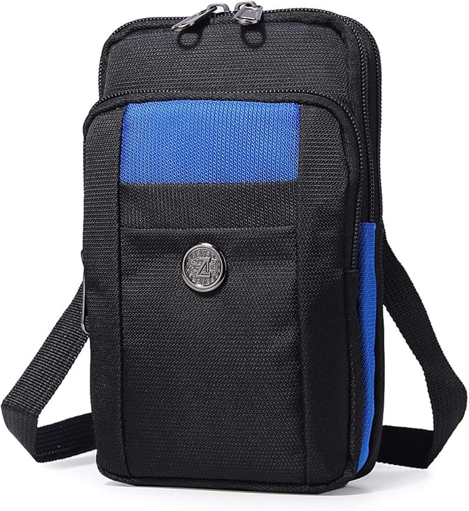 Senient Wolf Waterproof Nylon Multifunctional Phone Crossbody Bag - Small One Shoulder Waist Bag Wallet Travel Passport Holder