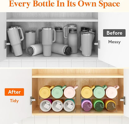 Lifewit Stackable Bottle Storage Organizer, Large Slot Water Bottle Tumbler Cup - Image 8
