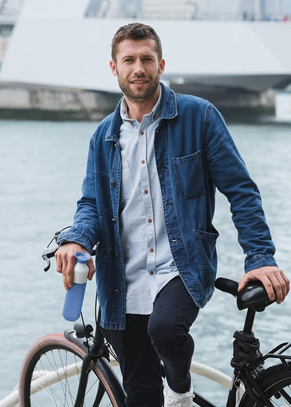 Preserve Dopper Water Bottle, 15.25 Ounce, Pacific Blue