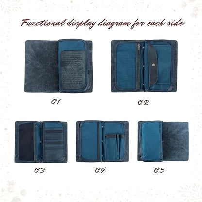 Genuine Leather Nomad Organizer Travel Wallet | Women's Wallet Clutch Passport Holder