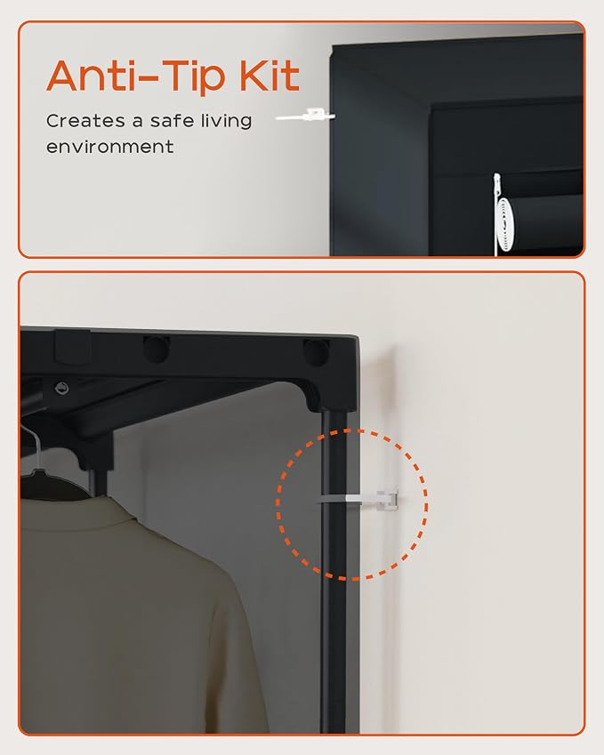 Portable Closet, 81.1 Inch Extra Large Capacity Wardrobe Closet - Image 8