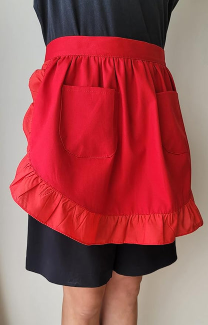 CRB Fashion Waist Apron Kitchen Cooking Restaurant Cotton Bistro Half Aprons - Image 4