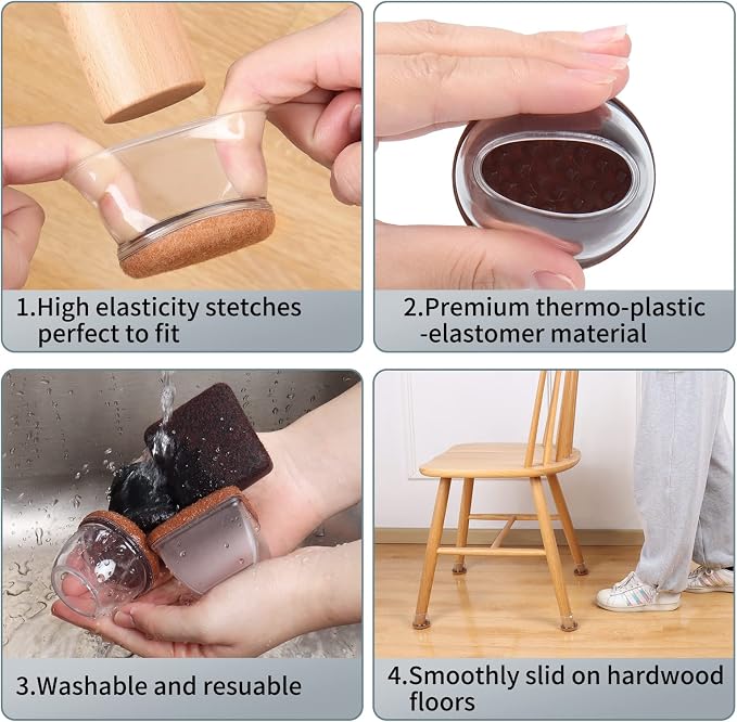 Ezprotekt 8 Pcs Extra Large Chair Leg Protectors - Image 8