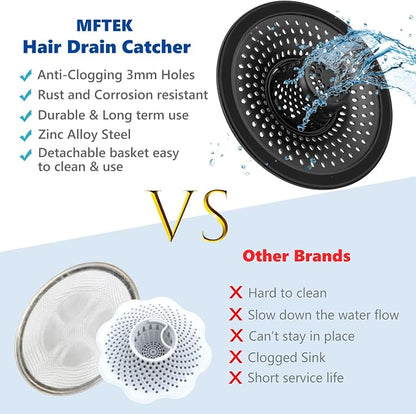MFTEK Drain Hair Catcher Tub Drain Protector, Stainless Steel Bathtub Shower - Image 6