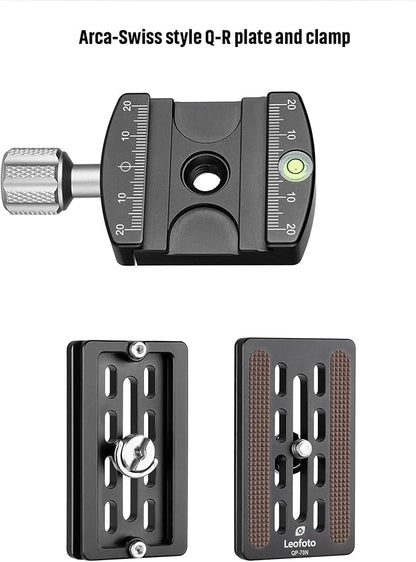 Leofoto Carbon Fiber Travel Tripod with 360° Ball Head, Lightweight Compact Professional Camera Tripod, Weight 4lbs, Max Loads 33lbs/15kg (LS-324CX+LH-40)