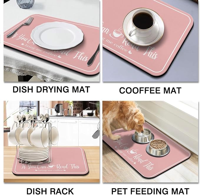 Coffee Bar Mat for Countertops 23inx15in, Absorbent Hide Stain Anti-Slip Cafe - Image 8