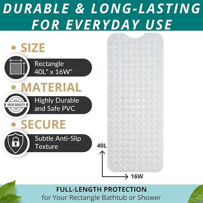ENKOSI Bath Mat – 40 x 16 Inch Non-Slip Shower Mat - Image 3