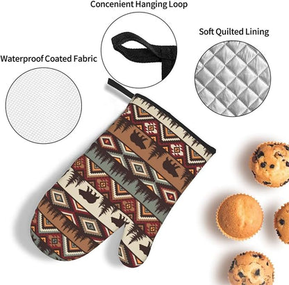 Vintage Rustic Oven Mitts and Pot Holders Sets of 3 Heat Resistant Hot Pads - Image 5