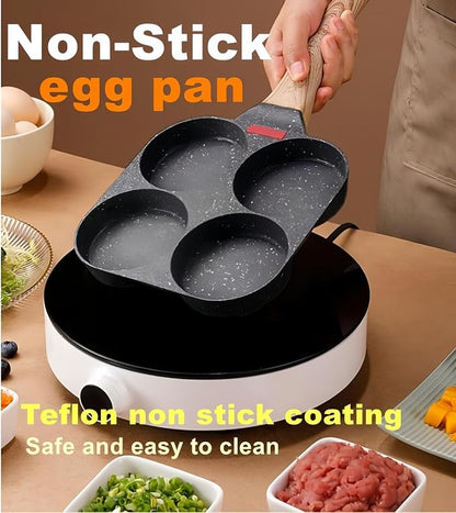 HUPECHAM Egg Pan With Lid 4-Cup Nonstick, and Healthy Granite Egg Frying Pan - Image 6