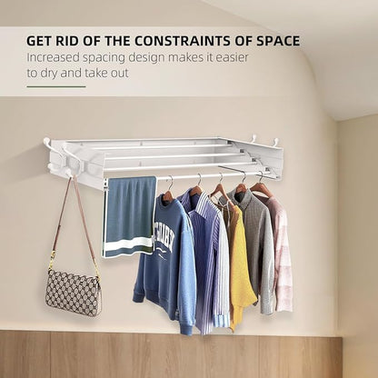 Laundry Drying Rack, Collapsible Wall Mounted Clothes Drying Rack - Image 3
