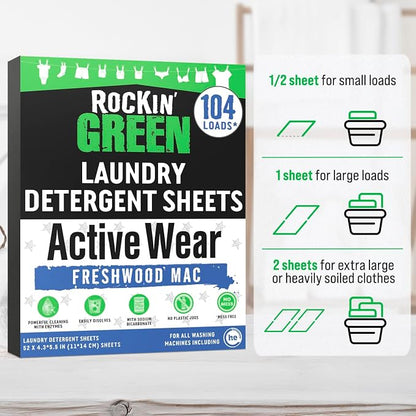 Rockin' Green Active Wear Travel Laundry Detergent Sheets - Image 5