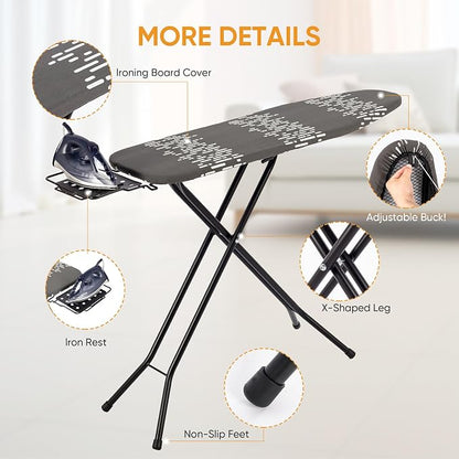 Deluxe Ironing Board with Heat Resistant Cover and Thicken Felt Pad, Safety - Image 3