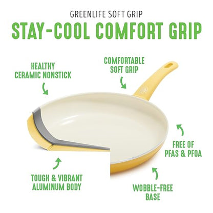 GreenLife Nonstick 8" Frying Pan Skillet, Non-Toxic PFAS-Free Ceramic Nonstick - Image 3