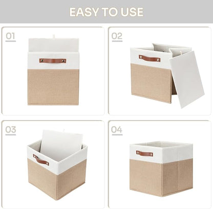 HNZIGE Fabric Storage Baskets Cubes Bins - Image 4