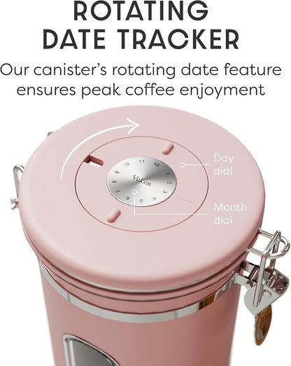Veken Coffee Canister with Window, Airtight Stainless Steel Kitchen Food - Image 6