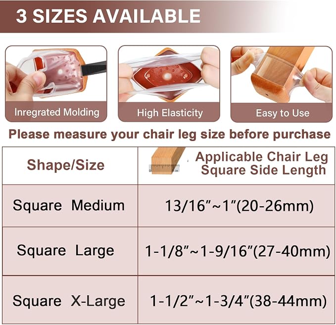 Chair Leg Floor Protectors Square Chair Leg Protectors - Image 4