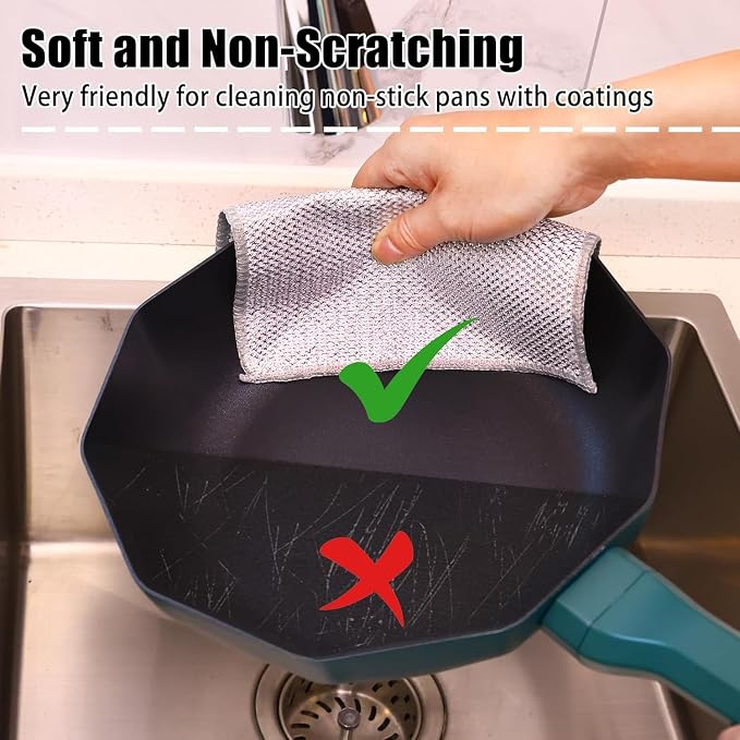 Navona 10 Pcs New Upgrade Steel Wire Dishcloth, Double-Layer Steel Wire - Image 4