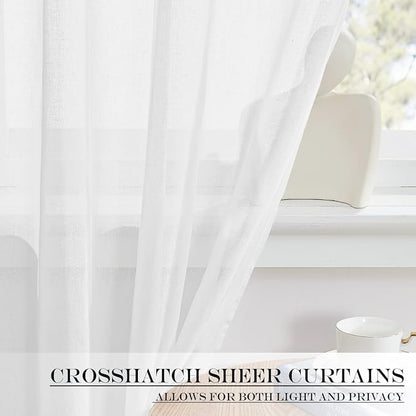 NICETOWN Sheer Door Curtain for Windows, Light Filgtering French Door Curtain - Image 5