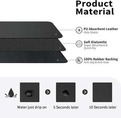 HotLive Dish Drying Mat for Kitchen Counter, Heat Resistant Drainer Mats - Image 2