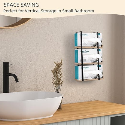 Glove Holder Dispenser for Wall Mount Wooden Metal Disposable Latex Glove Box - Image 5