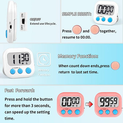 Timer for Kids Teachers Digital Kitchen Timers for Cooking Large Magnetic - Image 5