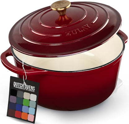 Zulay Kitchen 6 Quart Enameled Cast Iron Dutch Oven Pot by ZulayKitchen