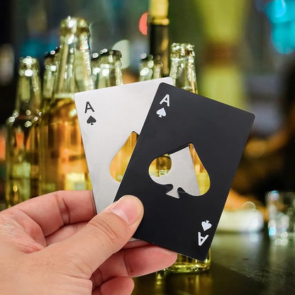 Ace Of Spades Bottle Opener-Stainless Steel Credit Card Size Casino Bottle - Image 3