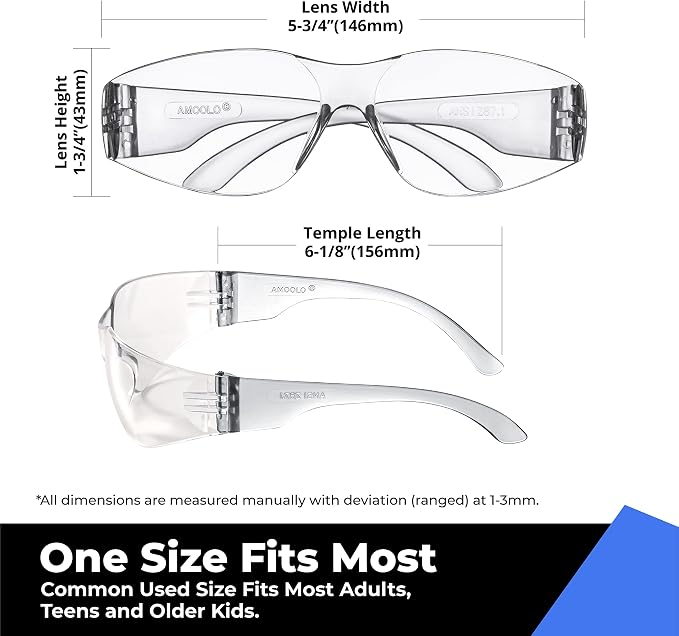 amoolo Clear Safety Glasses Bulk of 24, Protective Eyewear - Image 4