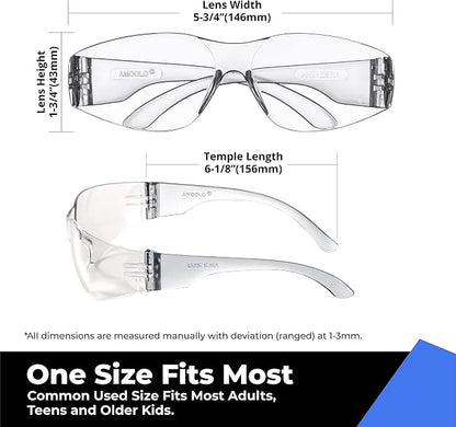 amoolo Clear Safety Glasses Bulk of 24, Protective Eyewear - Image 4