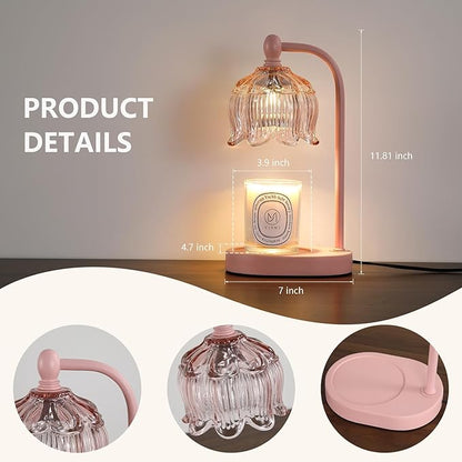 Pink Candle Warmer Lamp with Timer and Dimmer, Mother's Day Gifts - Image 6