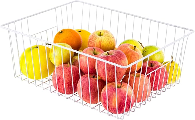 16" L x 12" W Wider Freezer Storage Organizer Baskets Container, Metal Wire - Image 4